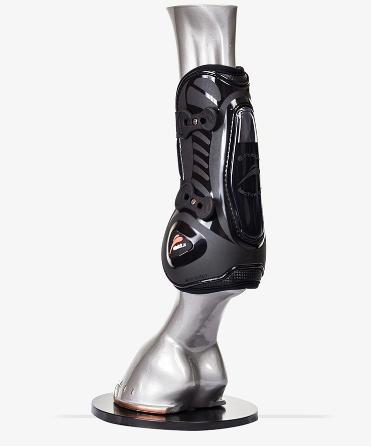 EQuick EShock Overreach Paratendini Per Cavalli Con Gel Antiurto Brevettato - Taglia L, Nero